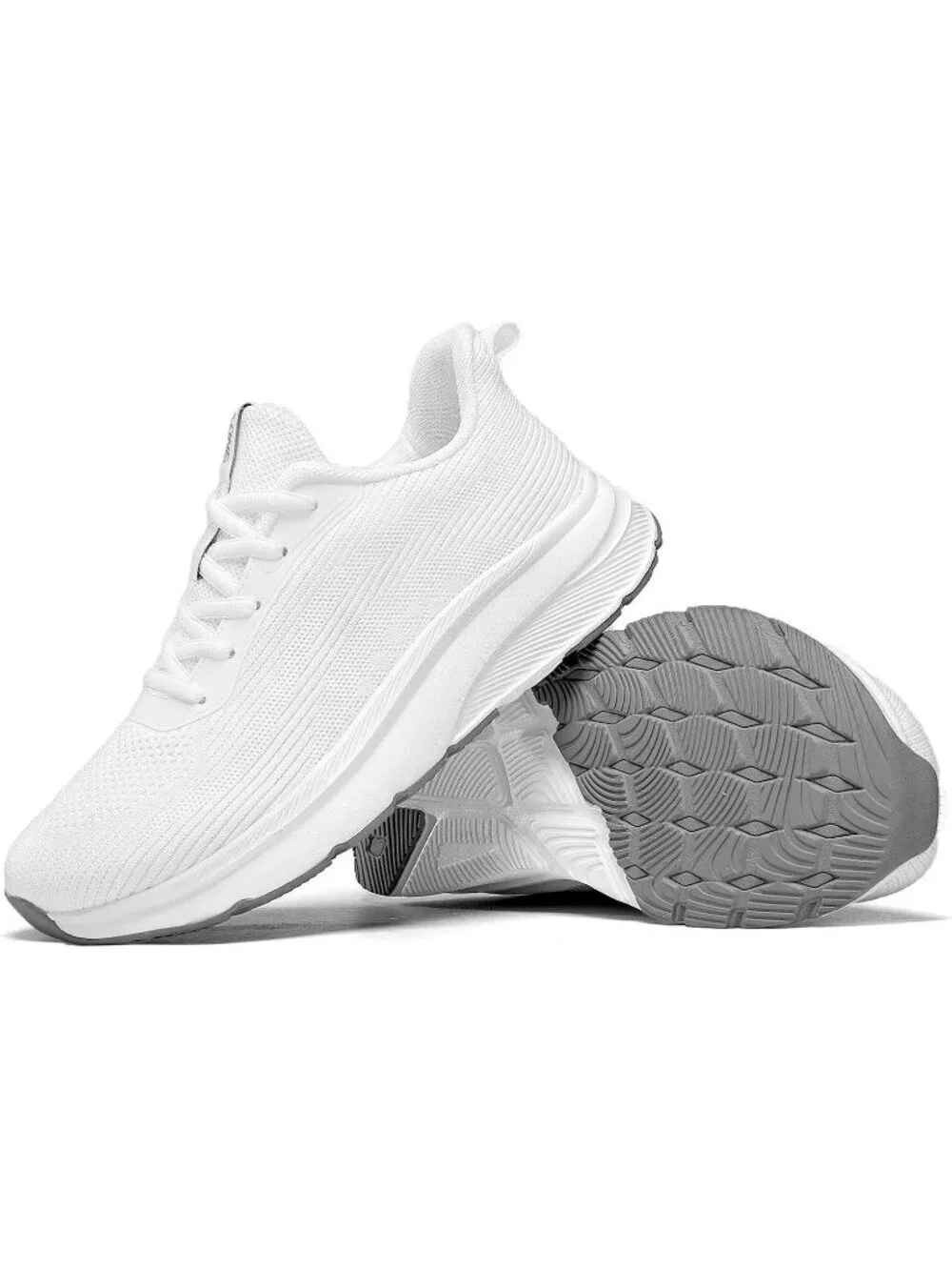 Men's White Wide Walking Shoes Soft Sole Non Slip Running Comfortable Sneakers